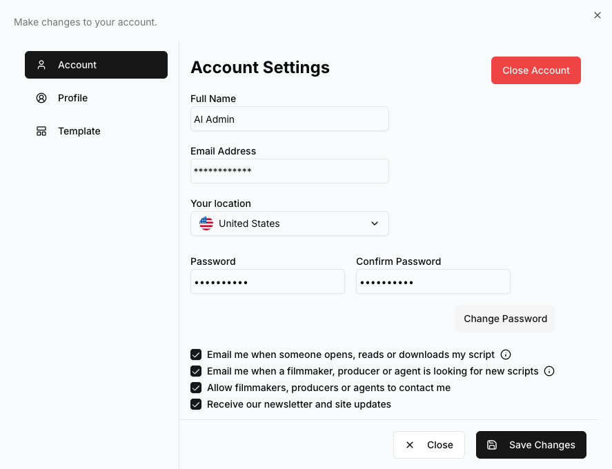 Account Settings